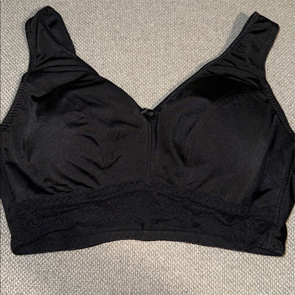 Rhonda Shear Pin Up Black Lace Trim Bra